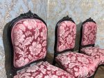 Luija Filipa Neorokoko salona garnitūra — sofa + 3 krēsli + 2 krēsli ar rokubalstiem, melnināts koks (178) - Image 11