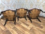 Luija Filipa Neorokoko salona garnitūra — sofa + 3 krēsli + 2 krēsli ar rokubalstiem, melnināts koks (178) - Image 16