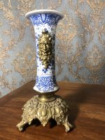DELFT vāzes ar bronzu, 2 gab., vienai nepieciešama restaurācija (180) - Image 3