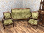 Mahagonija dzīvojamās istabas komplekts — sofa un 4 krēsli, Restaurācijas stils, Louis-Philippe, Francija, ap 1830.–1840. g. (149)