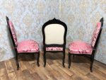 Luija Filipa Neorokoko salona garnitūra — sofa + 3 krēsli + 2 krēsli ar rokubalstiem, melnināts koks (178) - Image 14