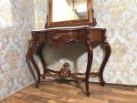 Sarkankoka konsoles un spoguļa komplekts ar marmora virsmu — Luija XV stilā (Mahogany Console Table and Mirror Set in Louis XV Style) (23) - Image 6