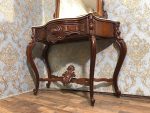 Sarkankoka konsoles un spoguļa komplekts ar marmora virsmu — Luija XV stilā (Mahogany Console Table and Mirror Set in Louis XV Style) (23) - Image 3