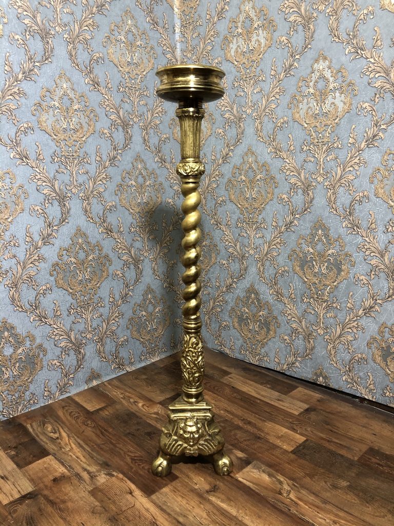 tall brass pricket candlestick