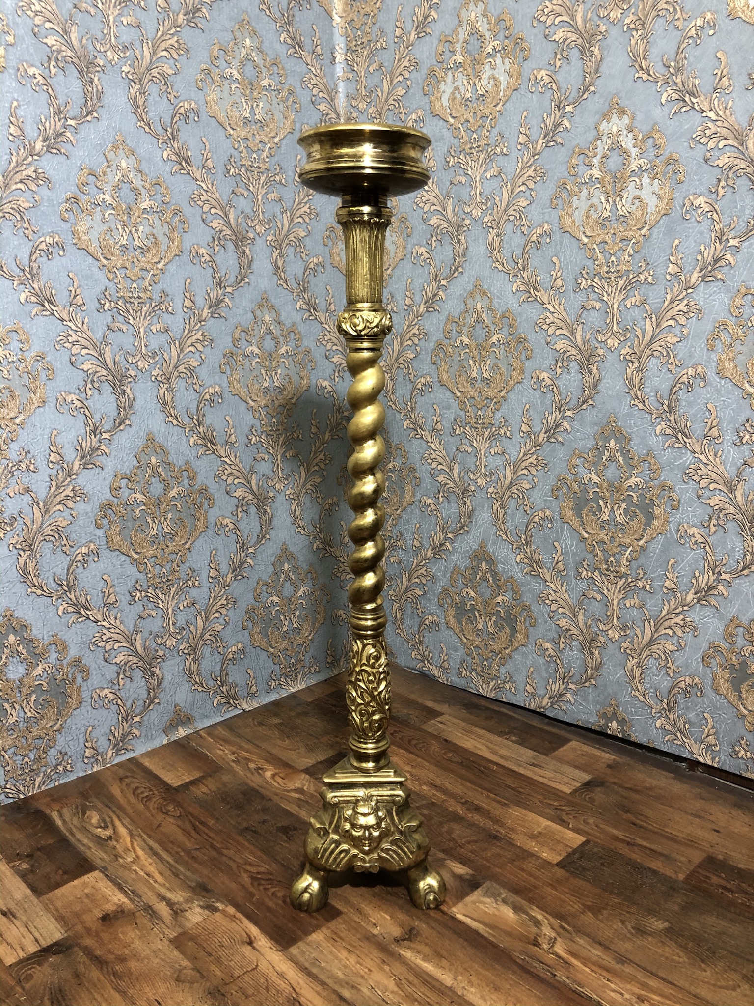 tall brass pricket candlestick