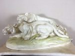 ROYAL DUX porcelāna figūra ar tīģeriem, vidēja izmēra (191)