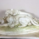 ROYAL DUX porcelāna figūra ar tīģeriem, vidēja izmēra (191)