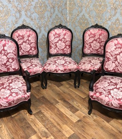 Luija Filipa Neorokoko salongarniture — sofa + 3 stole + 2