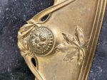 Plateau de bureau Art Nouveau en bronze — Feuilles de châtaignier, France, vers 1900 (6718) – Image 6