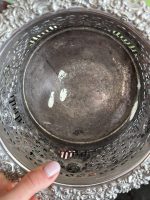 Antique silver-plated cachepot with openwork decor and lion heads (6735) - Image 10