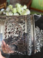 Antique silver-plated cachepot with openwork decor and lion heads (6735) - Image 8