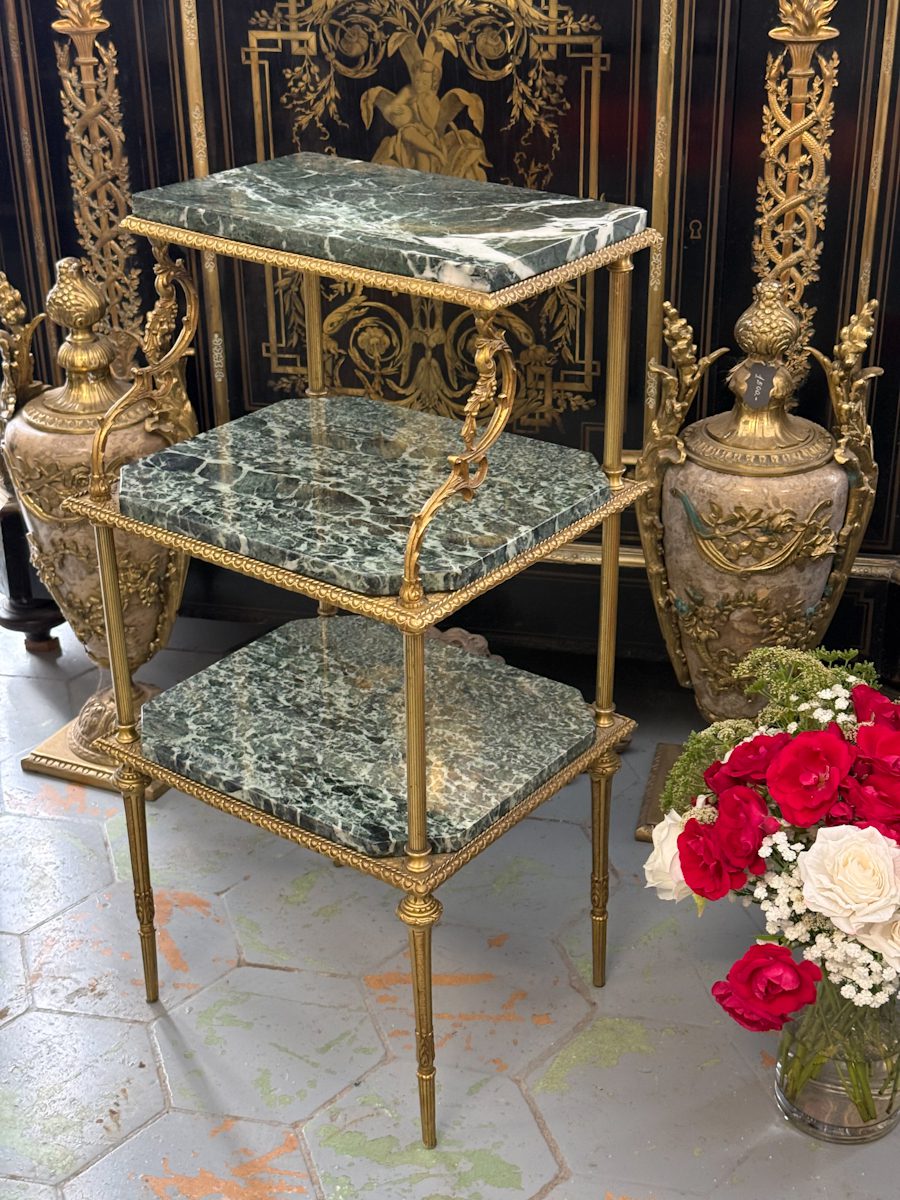 IMG_0015 Three tier brass and green marble side table
