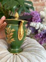 Porcelāna Trauks ar Vāku, Maza Izmēra, Tumši Zaļš ar Zelta Krāsas Detalizāciju (4102) - Image 9