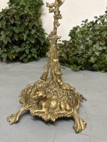 Luxury Brass Umbrella and Fireplace Tool Stand with Hunting Motifs — Historism Style (4468) - Image 3