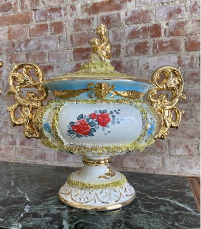 Italiensk Vase med Låg, mellemstor (595)