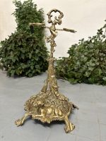 antique brass stick and umbrella stand hunting motif