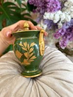 Porcelāna Trauks ar Vāku, Maza Izmēra, Tumši Zaļš ar Zelta Krāsas Detalizāciju (4102) - Image 7