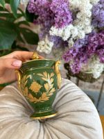 Porcelāna Trauks ar Vāku, Maza Izmēra, Tumši Zaļš ar Zelta Krāsas Detalizāciju (4102) - Image 8