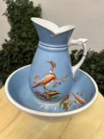 antique wash basin jug set blue birds