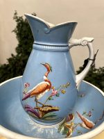 Antique Faience Bathroom Set – Jug and Bowl with Exotic Bird Motifs (4472) - Image 8