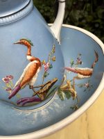 Antique Faience Bathroom Set – Jug and Bowl with Exotic Bird Motifs (4472) - Image 9