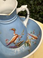 Antique Faience Bathroom Set – Jug and Bowl with Exotic Bird Motifs (4472) - Image 10