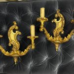 Bronzas bra lampu pāris, vidēja izmēra, smagi (6319)