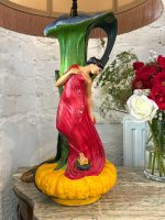 Unikāls jūgendstila galda lampu pāris ar sieviešu figūrām — jūgendstilā (Pair of Art Nouveau Style Ceramic Table Lamps with Maiden Figures) (7012) - Image 15