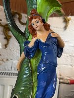 Unikāls jūgendstila galda lampu pāris ar sieviešu figūrām — jūgendstilā (Pair of Art Nouveau Style Ceramic Table Lamps with Maiden Figures) (7012) - Image 11