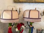 Unikāls jūgendstila galda lampu pāris ar sieviešu figūrām — jūgendstilā (Pair of Art Nouveau Style Ceramic Table Lamps with Maiden Figures) (7012) - Image 3