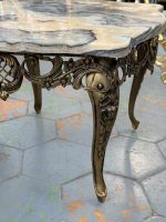 Grezns kafijas galdiņš ar oniksa marmoru — Luija XV stilā (Small Ornate Coffee Table) (7004) - Image 10