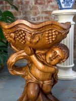 Wooden Figurine with Dish, Medium Size, Very Heavy (3974) - Image 2