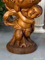 Wooden Figurine with Dish, Medium Size, Very Heavy (3974) - Image 4