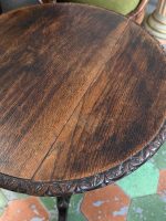 Vidēja izmēra ozolkoka galdiņš ar kokgriezumiem — Napoleona III stilā (Carved Oak Accent Side Table in Napoleon III Style) (7014) - Image 13