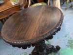 Vidēja izmēra ozolkoka galdiņš ar kokgriezumiem — Napoleona III stilā (Carved Oak Accent Side Table in Napoleon III Style) (7014) - Image 11