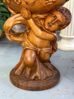Wooden Figurine with Dish, Medium Size, Very Heavy (3974) - Image 5