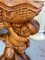 Wooden Figurine with Dish, Medium Size, Very Heavy (3974) - Image 6