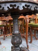 Vidēja izmēra ozolkoka galdiņš ar kokgriezumiem — Napoleona III stilā (Carved Oak Accent Side Table in Napoleon III Style) (7014) - Image 16