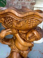 Wooden Figurine with Dish, Medium Size, Very Heavy (3974) - Image 8