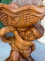 Wooden Figurine with Dish, Medium Size, Very Heavy (3974) - Image 20