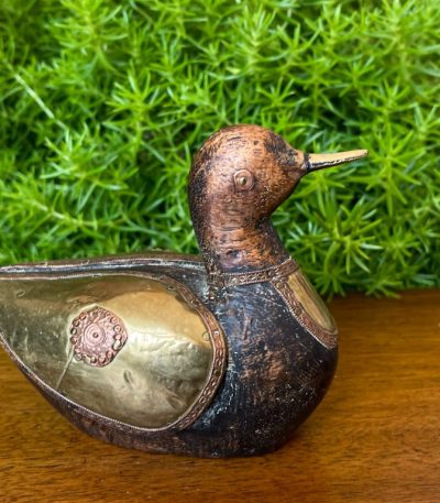 Træand med bronze/kobber detaljer, lille størrelse (3409)