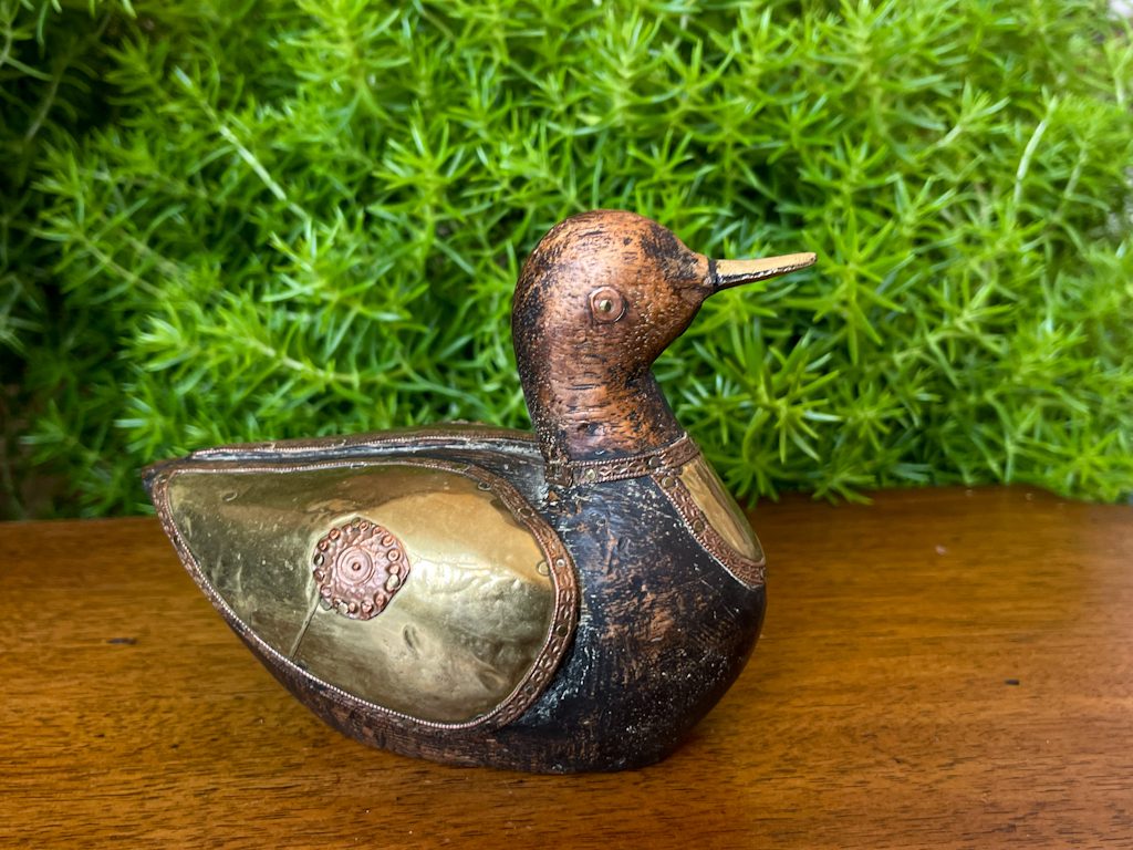 Træand med bronze/kobber detaljer, lille størrelse (3409)