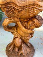 Wooden Figurine with Dish, Medium Size, Very Heavy (3974) - Image 11