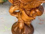 Wooden Figurine with Dish, Medium Size, Very Heavy (3974) - Image 15
