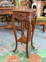 carved wooden plant stand side table louis xv style