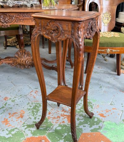 carved wooden plant stand side table louis xv style