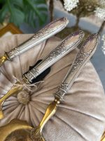 Antīks sudraba un zeltīta metāla (vermeil) 3 daļu servējamo piederumu komplekts (Antique Silver & Vermeil 3-Piece Serving Flatware Set) (4069) - Image 4