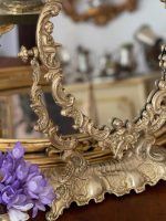 Stort, tungt bronse speil med engler - Bilde 9