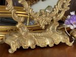 Stort, tungt bronse speil med engler - Bilde 17