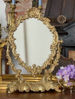 Stort, tungt bronse speil med engler - Bilde 4